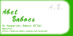 abel babocs business card